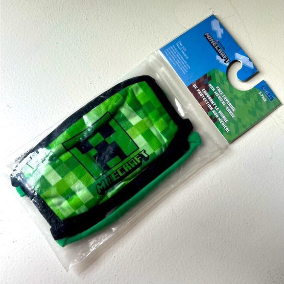 New Minecraft Washable Face Mask 3 Pack Children's Kids Video Game Mojang 1-Size - Picture 1 of 7